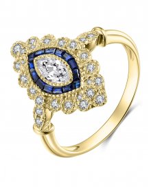 MARQUISE STYLE SAPPHIRE DIAMOND RING (TR4060)
